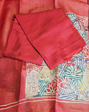 Tussar Silk Hand Block Batik Print Designer Salwar Set | SBS1185