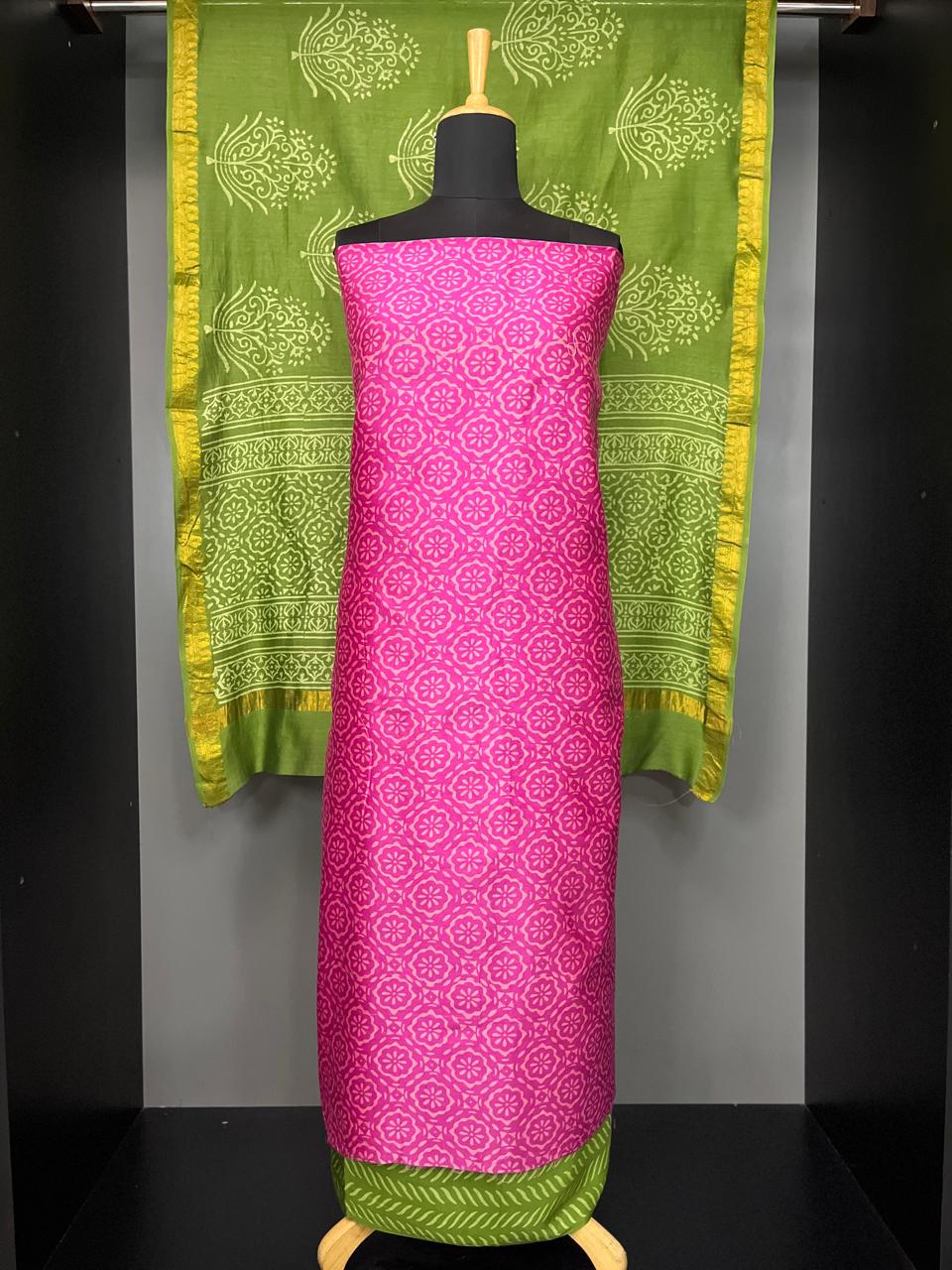 Discharge Printed Mangalgiri Salwar Set | JKL513