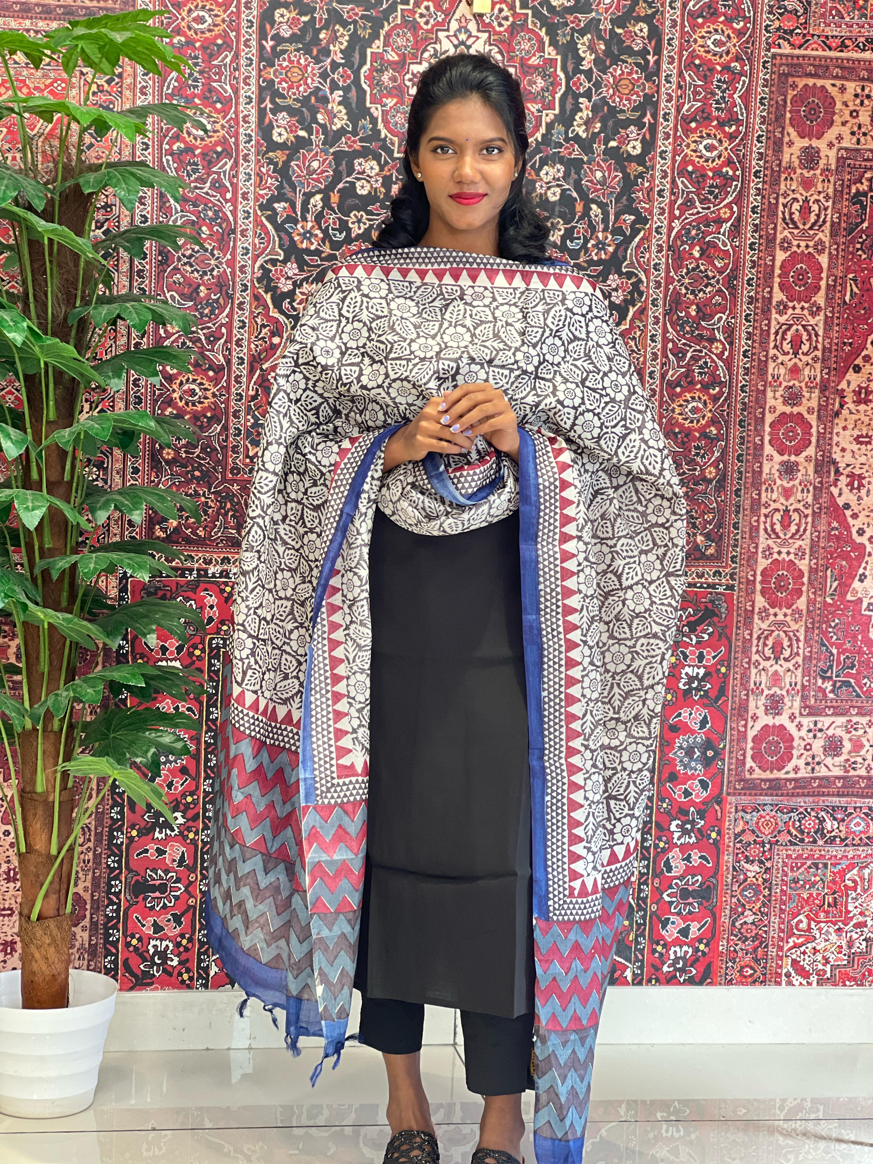 Printed Pattern Desi Tussar Dupatta | MNH149