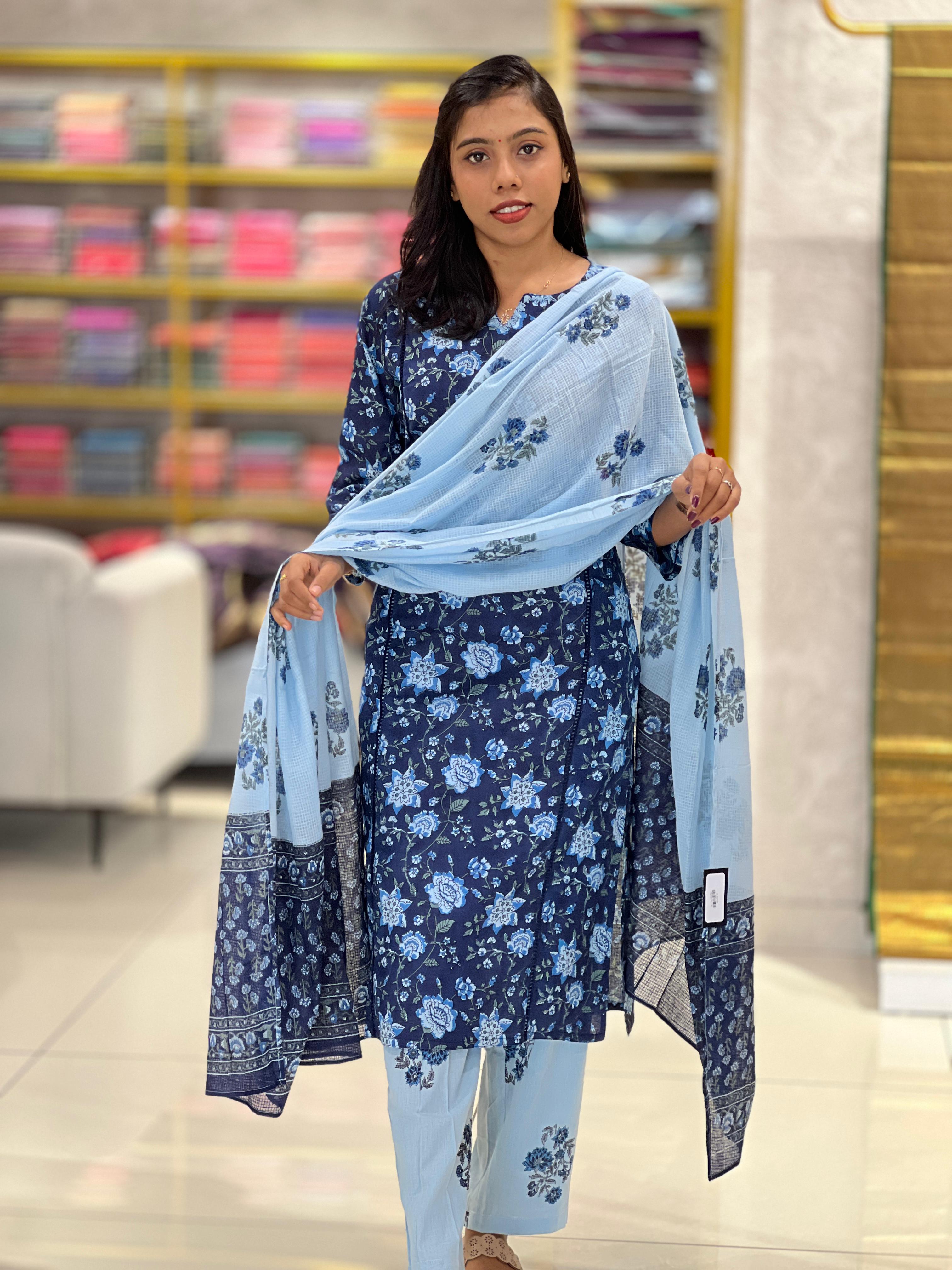 Floral Printed Pattern Cotton Kurta Set | NCF302