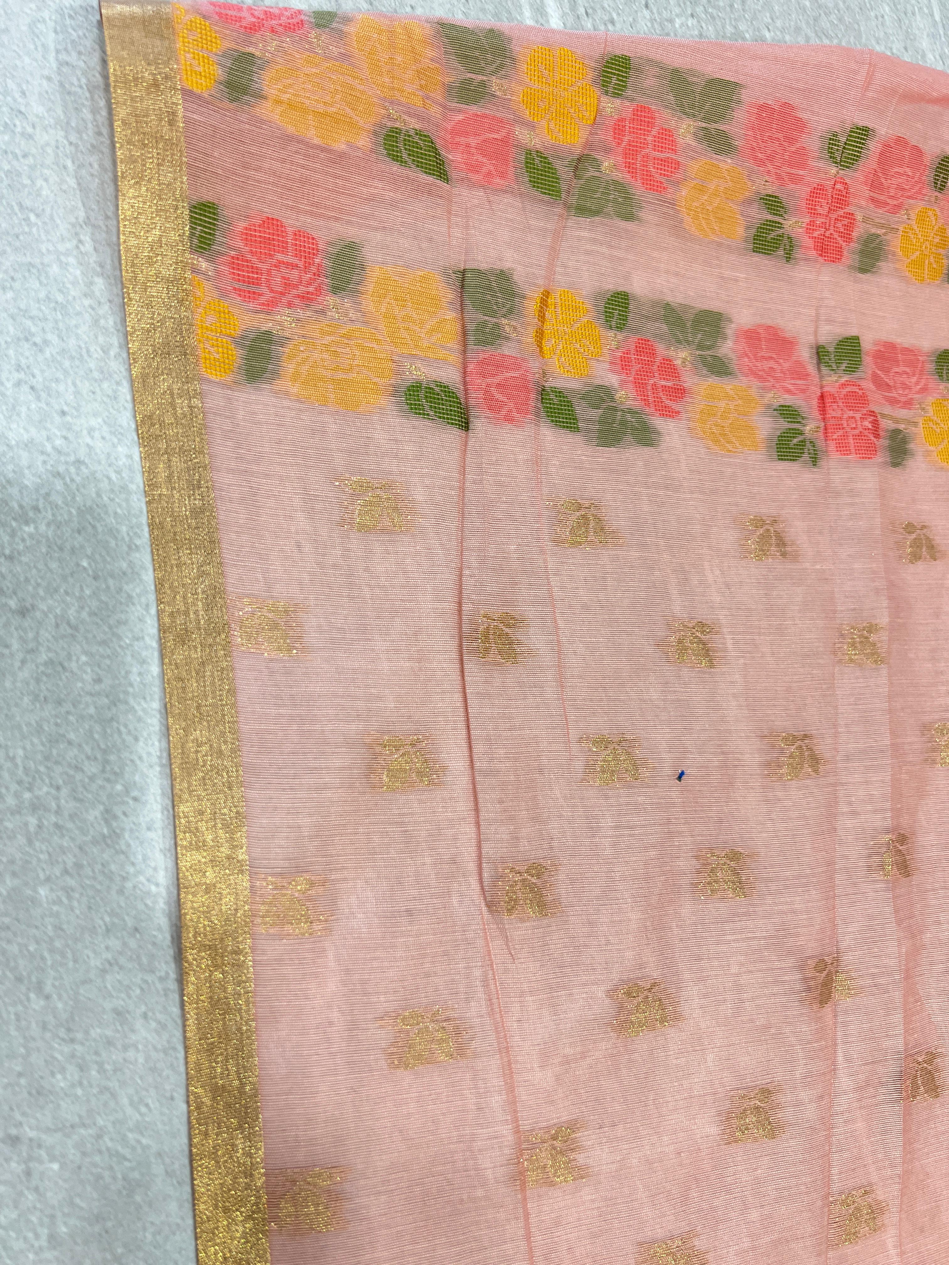 Floral Weaving Pattern Chanderi Finish Saree | GMS171