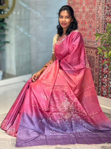 Printed Pattern Desi Tussar Saree | ACT1602
