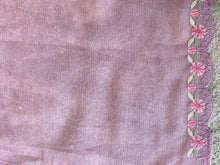 Floral Embroidered Crushed Shimmer Chiffon Saree | SBP689