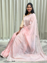Sequence & Cut Beads Detailed Crushed Shimmer Organza Saree | SBP811