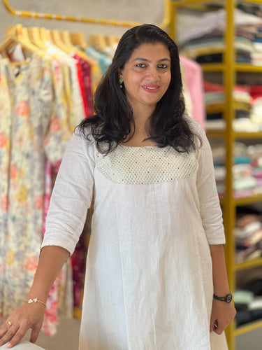 Banarasi Yoke Detailed Linen Kurta Material | DN750