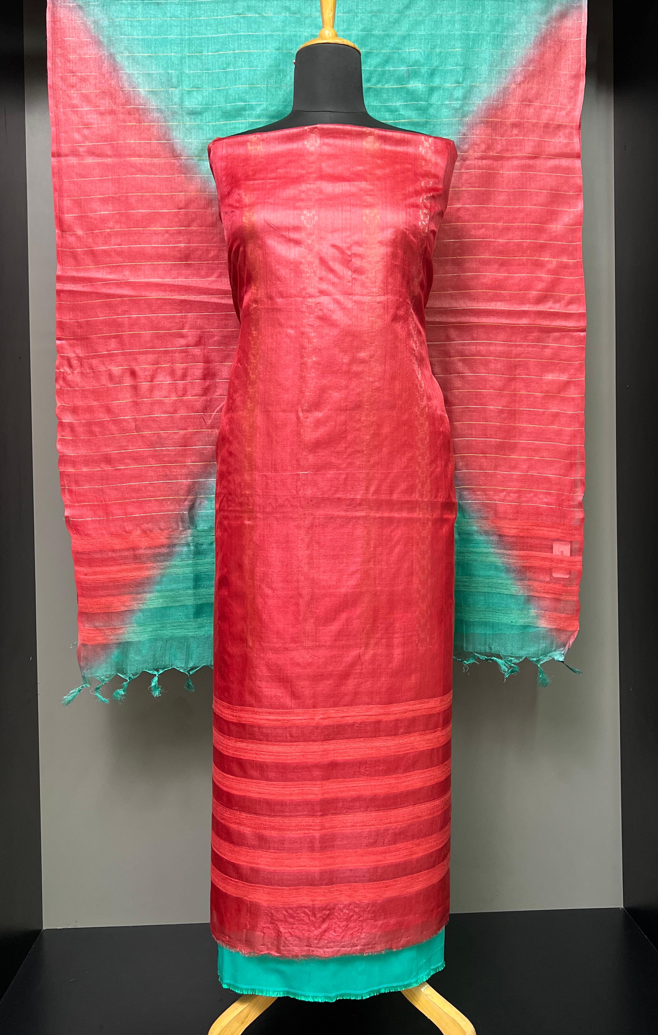 Geecha Weaving Patterned Pure Tussar Salwar Set | ACT1610