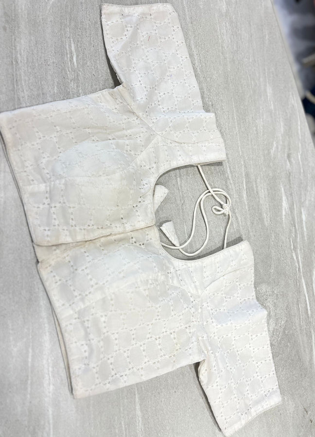Hakoba Patterned Cotton Stitched Blouse | IT175