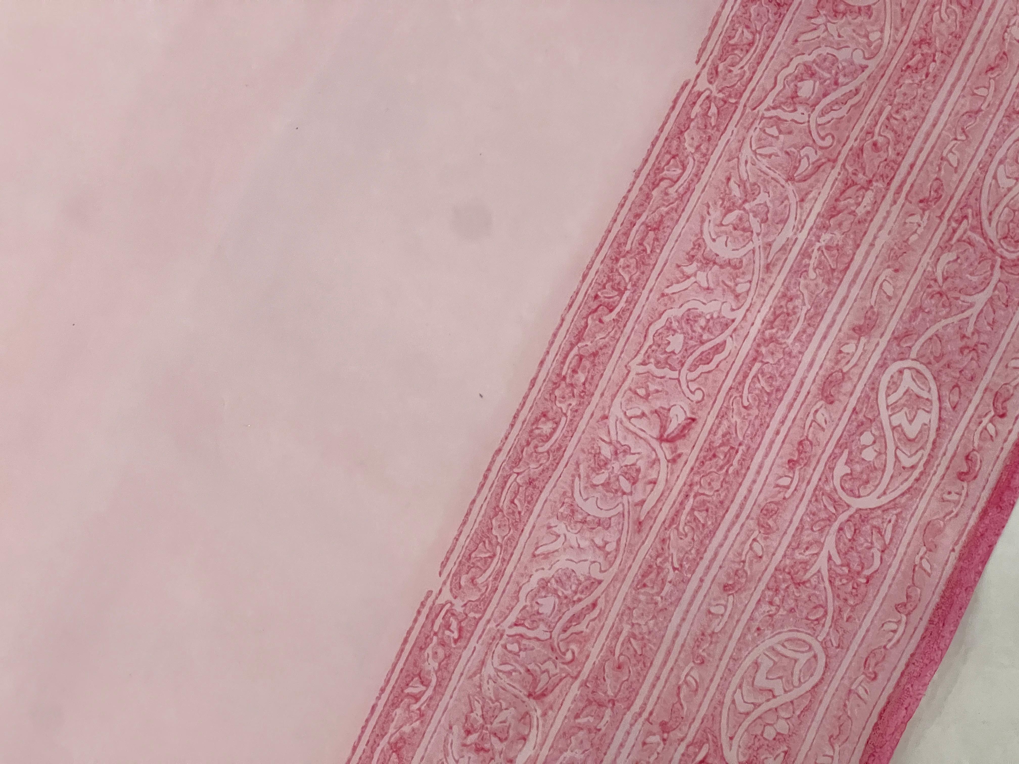 Tepchi Embroidery With Block Printed Organza Saree | JSC258