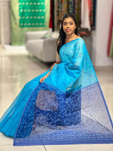Block Printed Supernet Kota Saree | JSC160