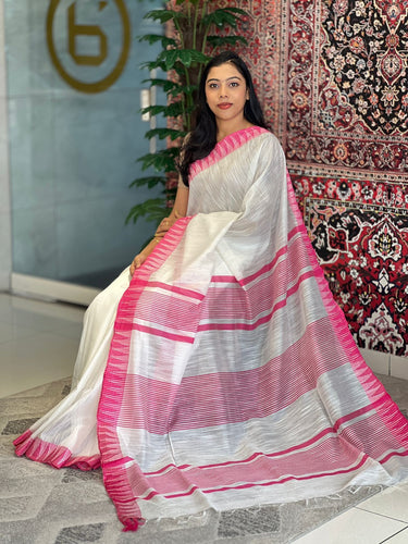 Temple Border Detailed Chanderi Finish Saree | NHH528