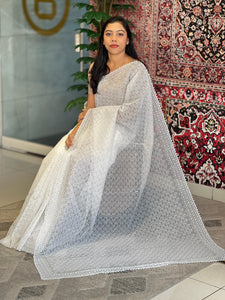 Beaded Embroidered Semi Organza Saree | JBE111