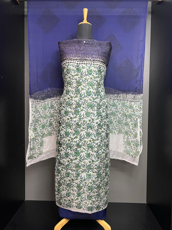 Print With Nalgonda Mirror Detailed Kota Salwar Set | SF1235