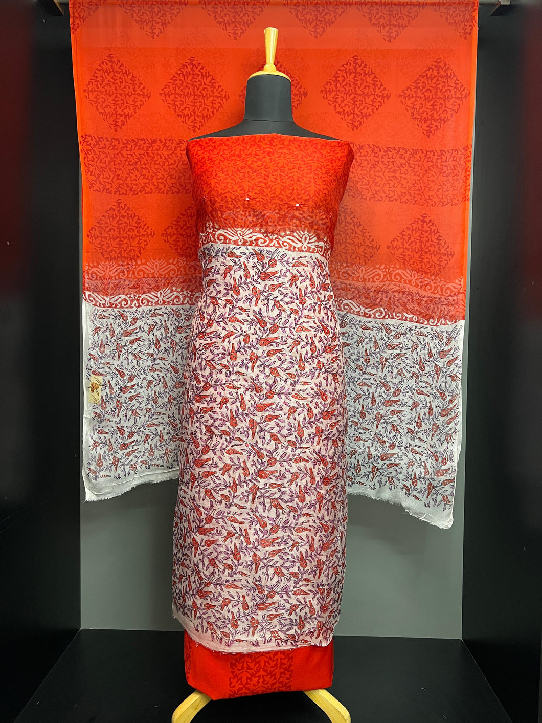 Print With Nalgonda Mirror Detailed Kota Salwar Set | SF1232
