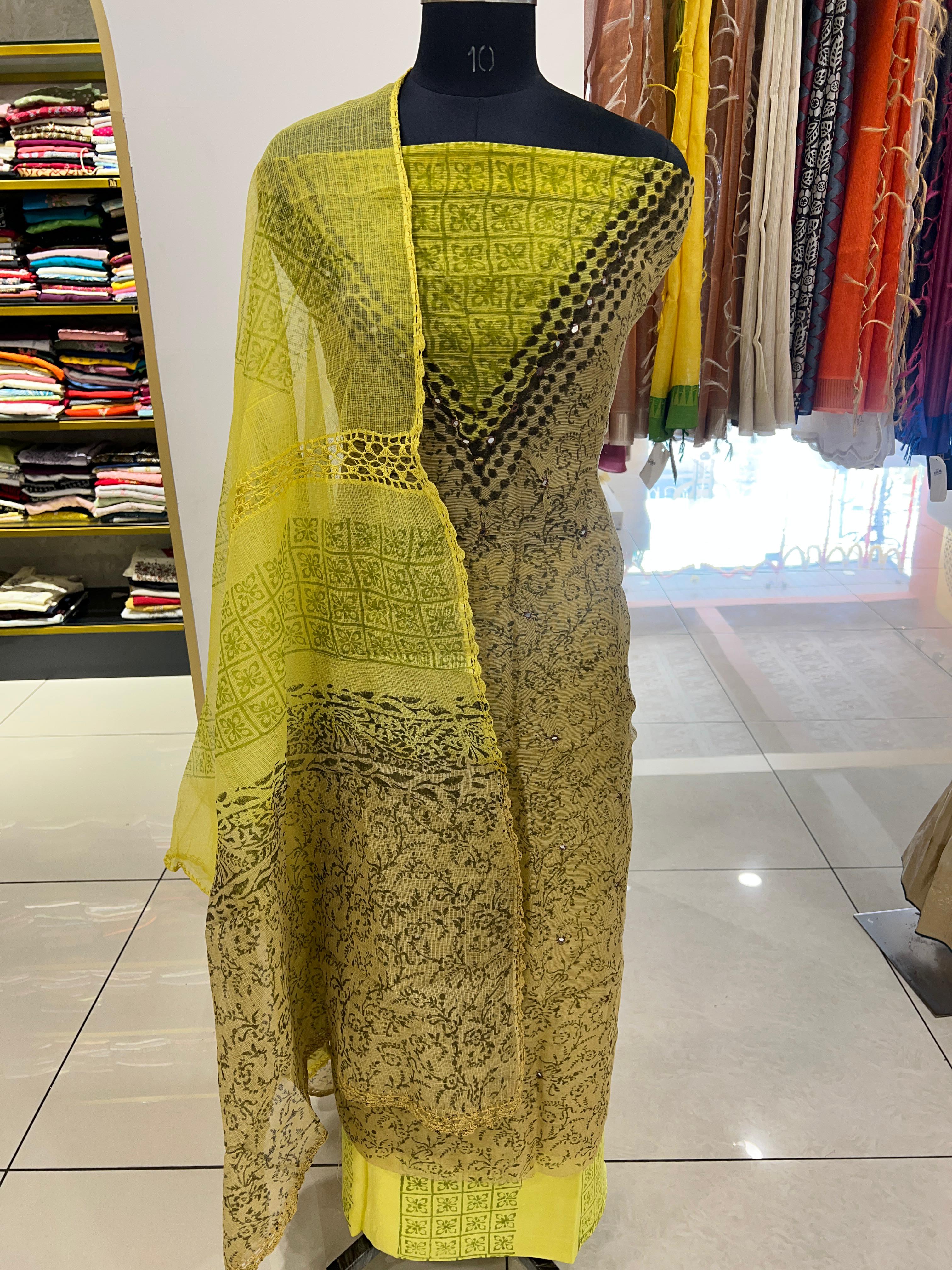 Block Printed Supernet Kota Salwar Set | SF1223