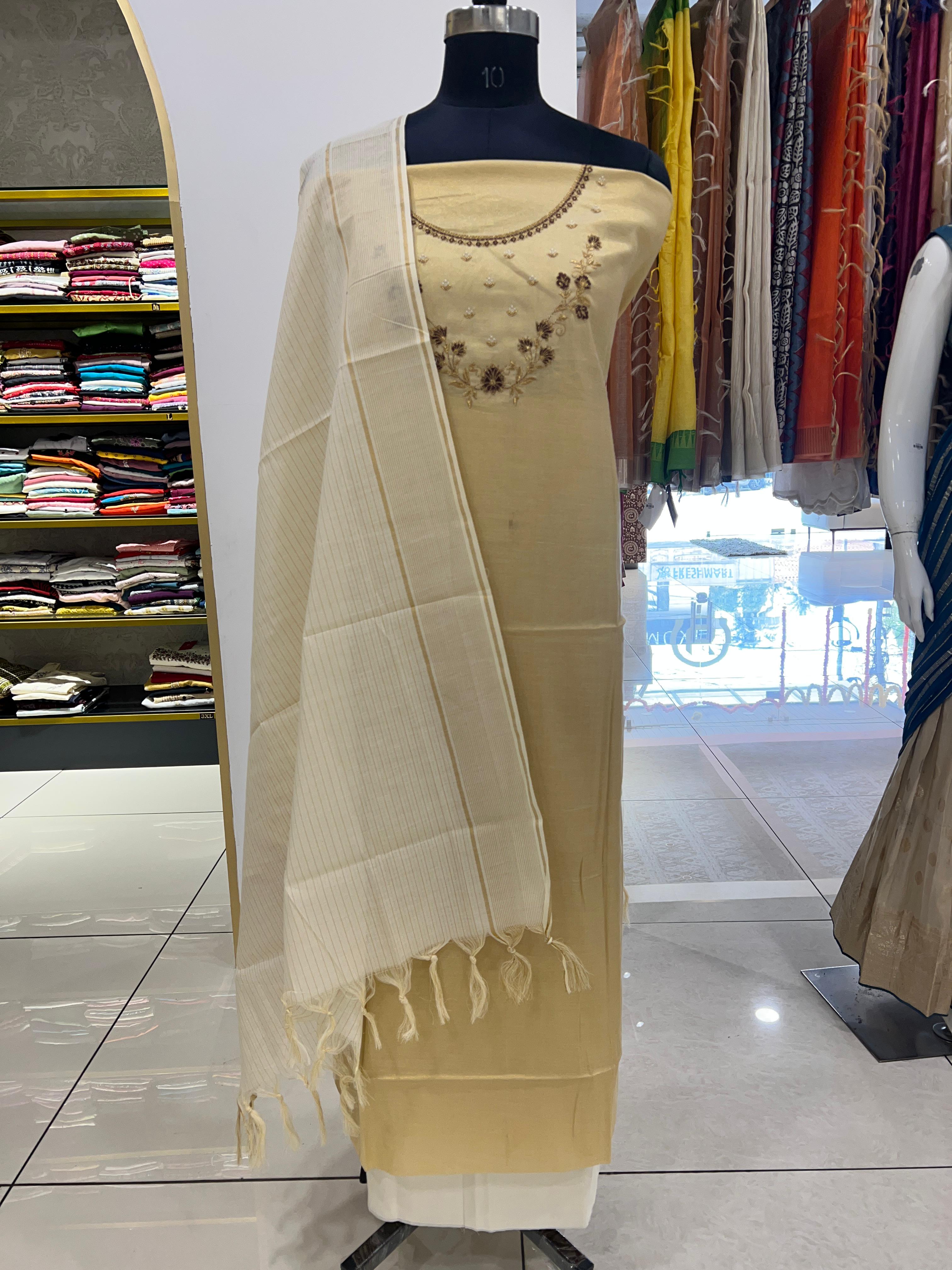 Floral Embroidered Tissue Salwar Set | ONM2324