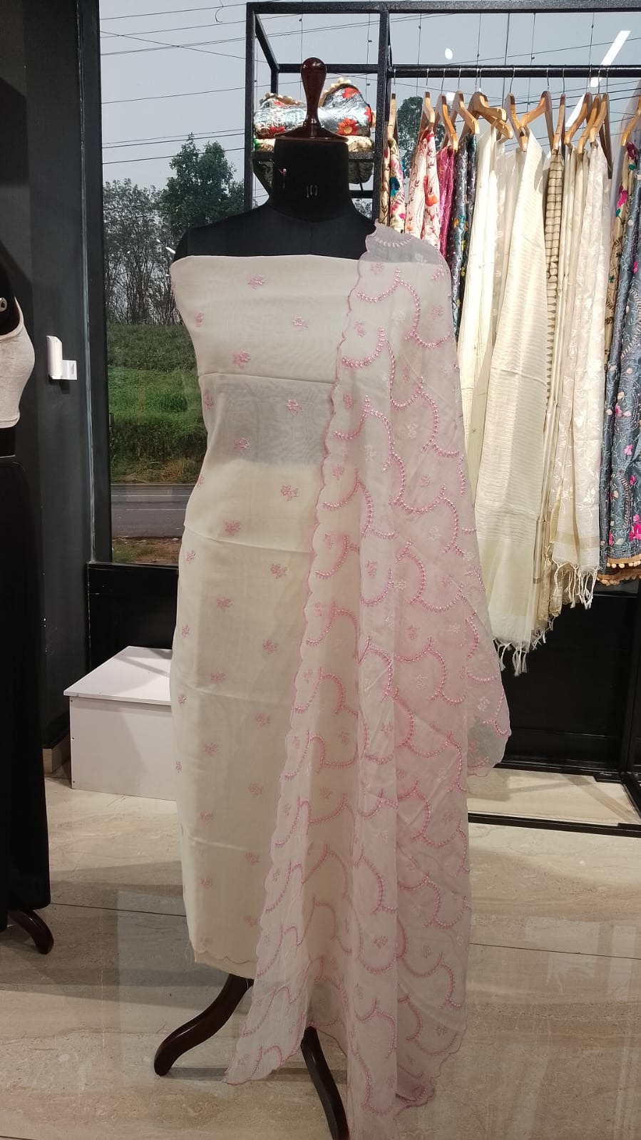 Floral Embroidery Detailed Pure Chanderi Salwar Set | MM246