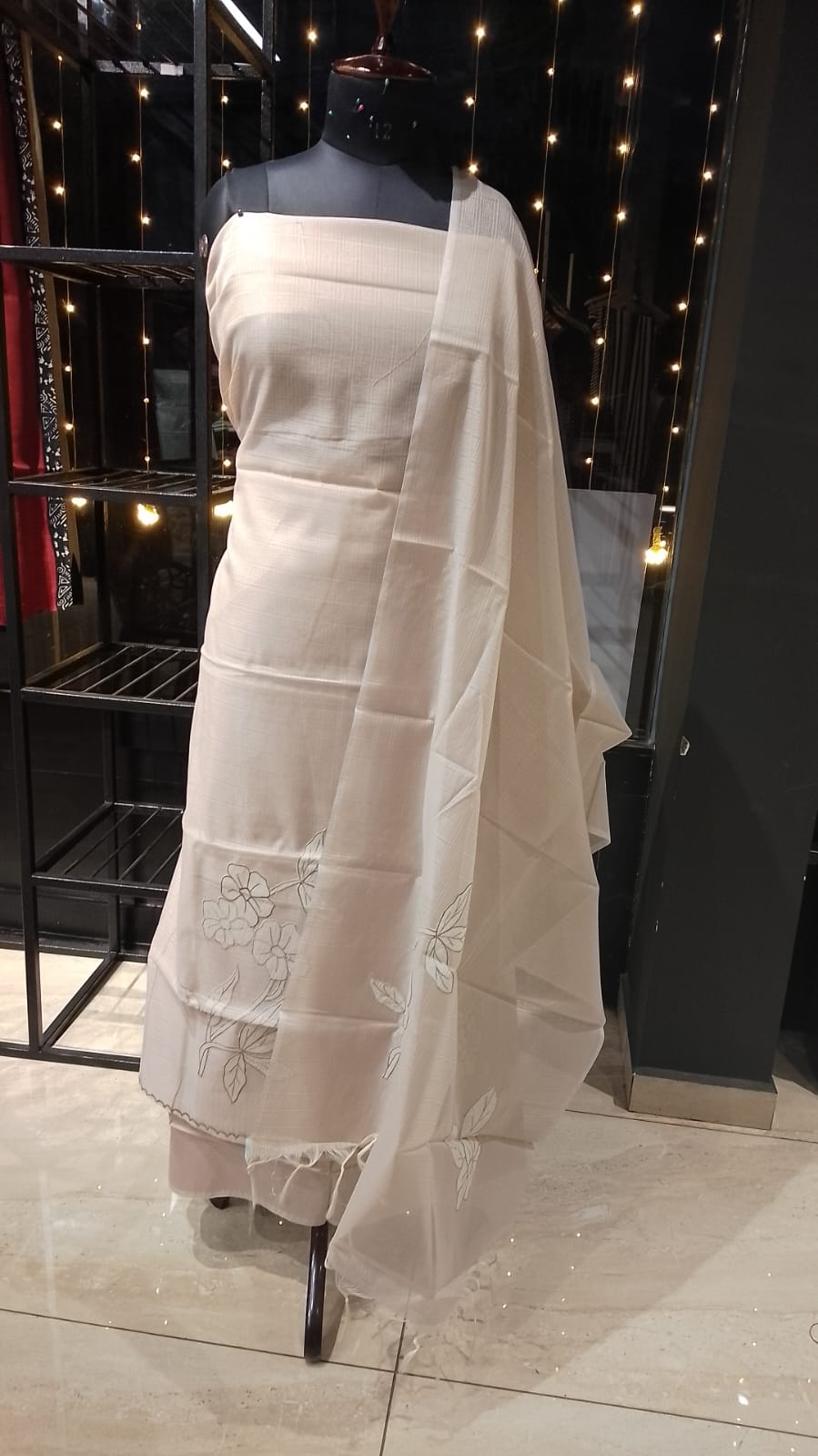 Floral Applique Detailed Silky Kota Salwar Set | MM225