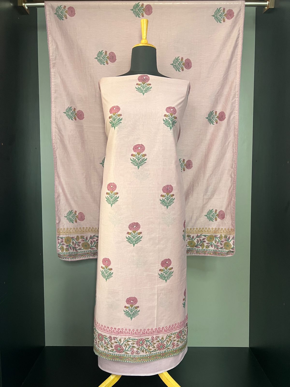 Traditonal Block Print Chanderi Salwar Set | SSC139