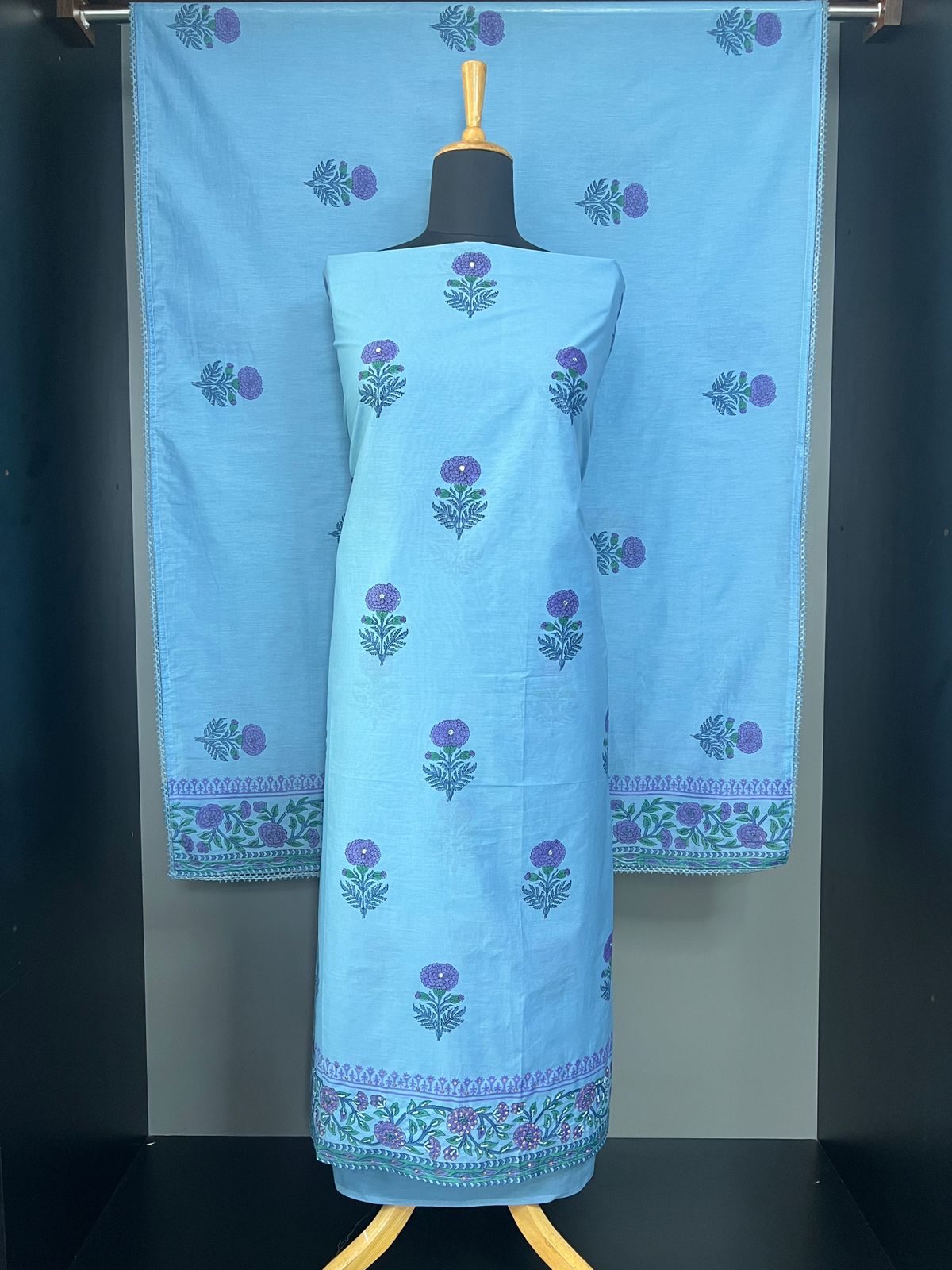 Traditonal Block Print Chanderi Salwar Set | SSC140