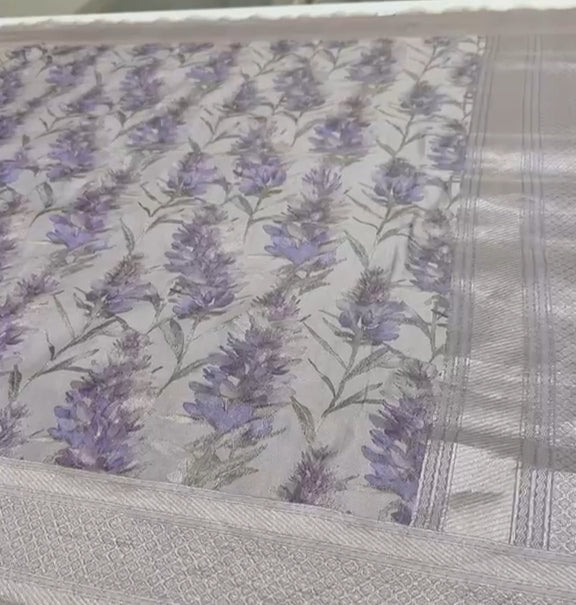 Hand Loom Banarasi Saree With Floral Woven Design | KMM106