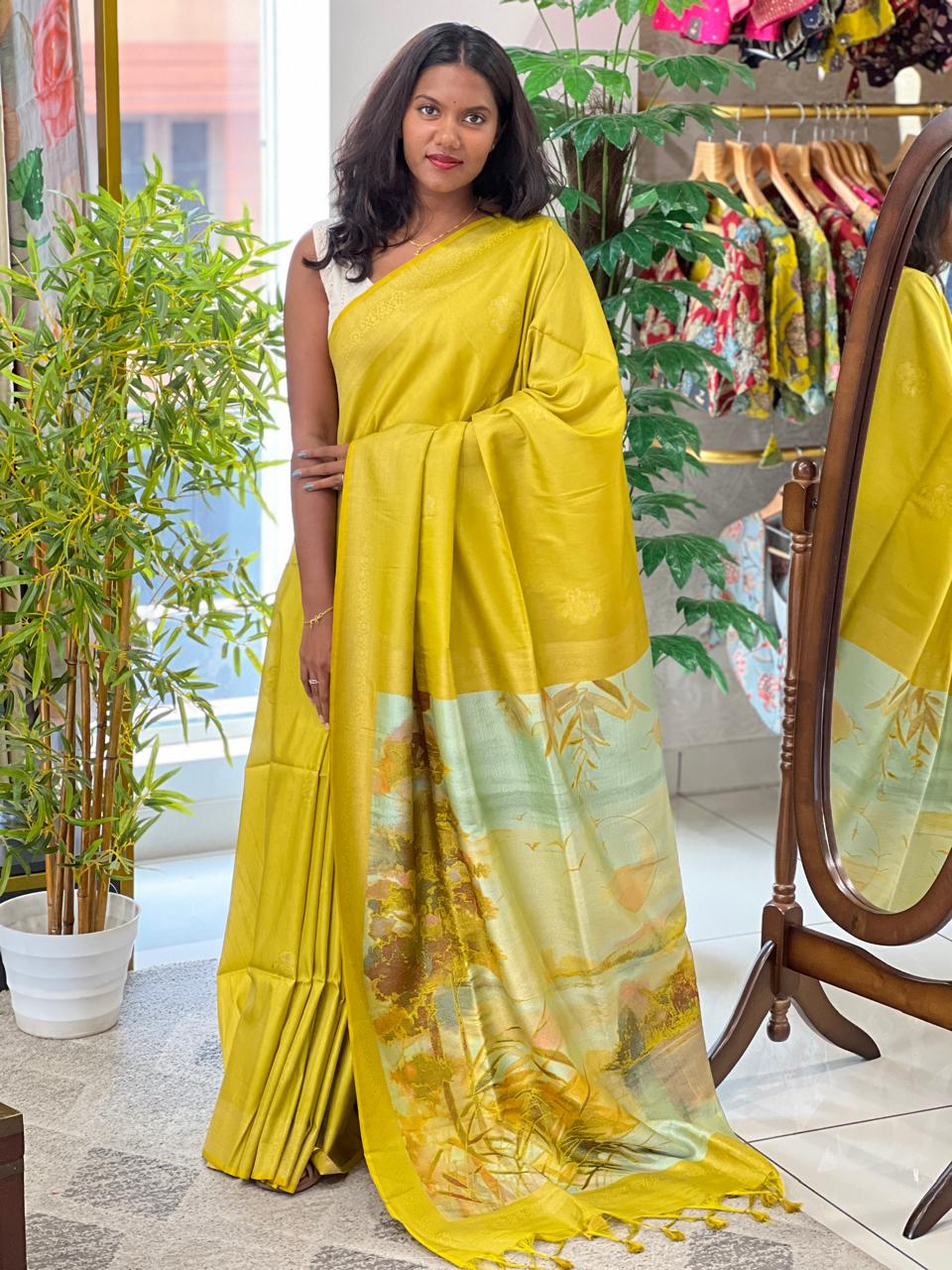 Floral Motif Woven  Kathan Silk Saree | SSN253