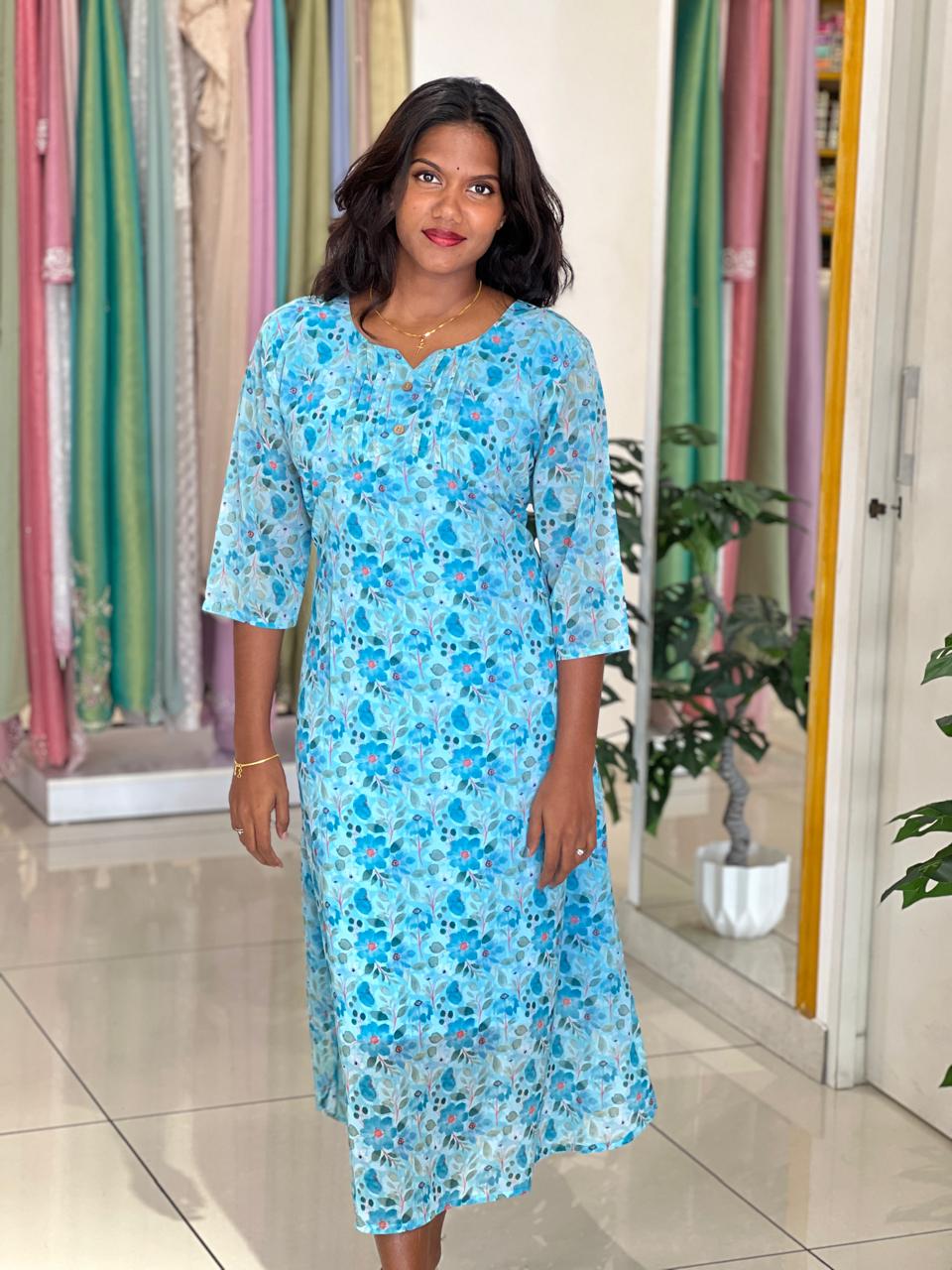 Floral Printed Georgette Kurta | RMLA311