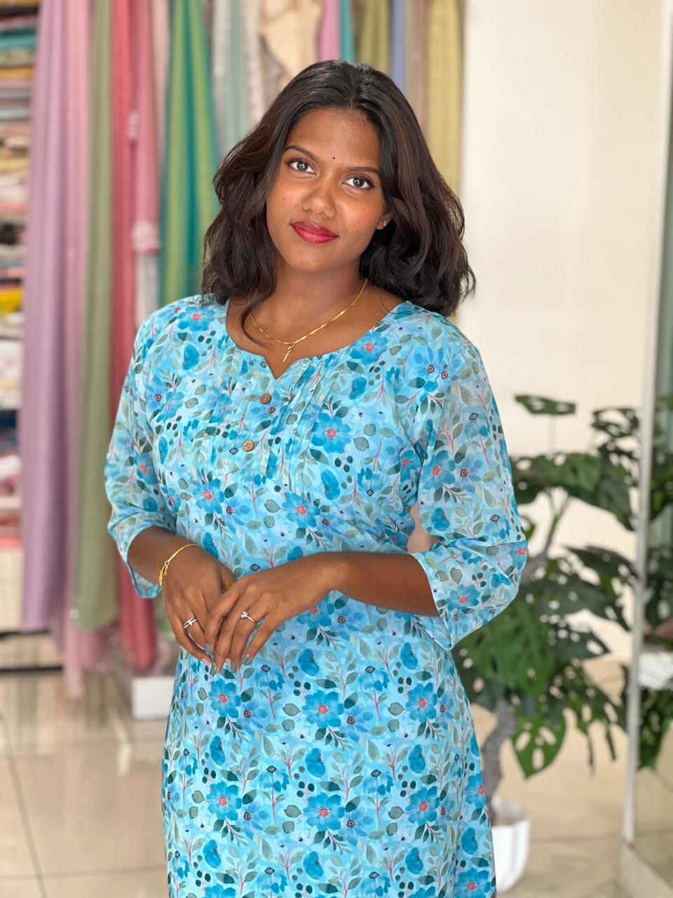 Floral Printed Georgette Kurta | RMLA311