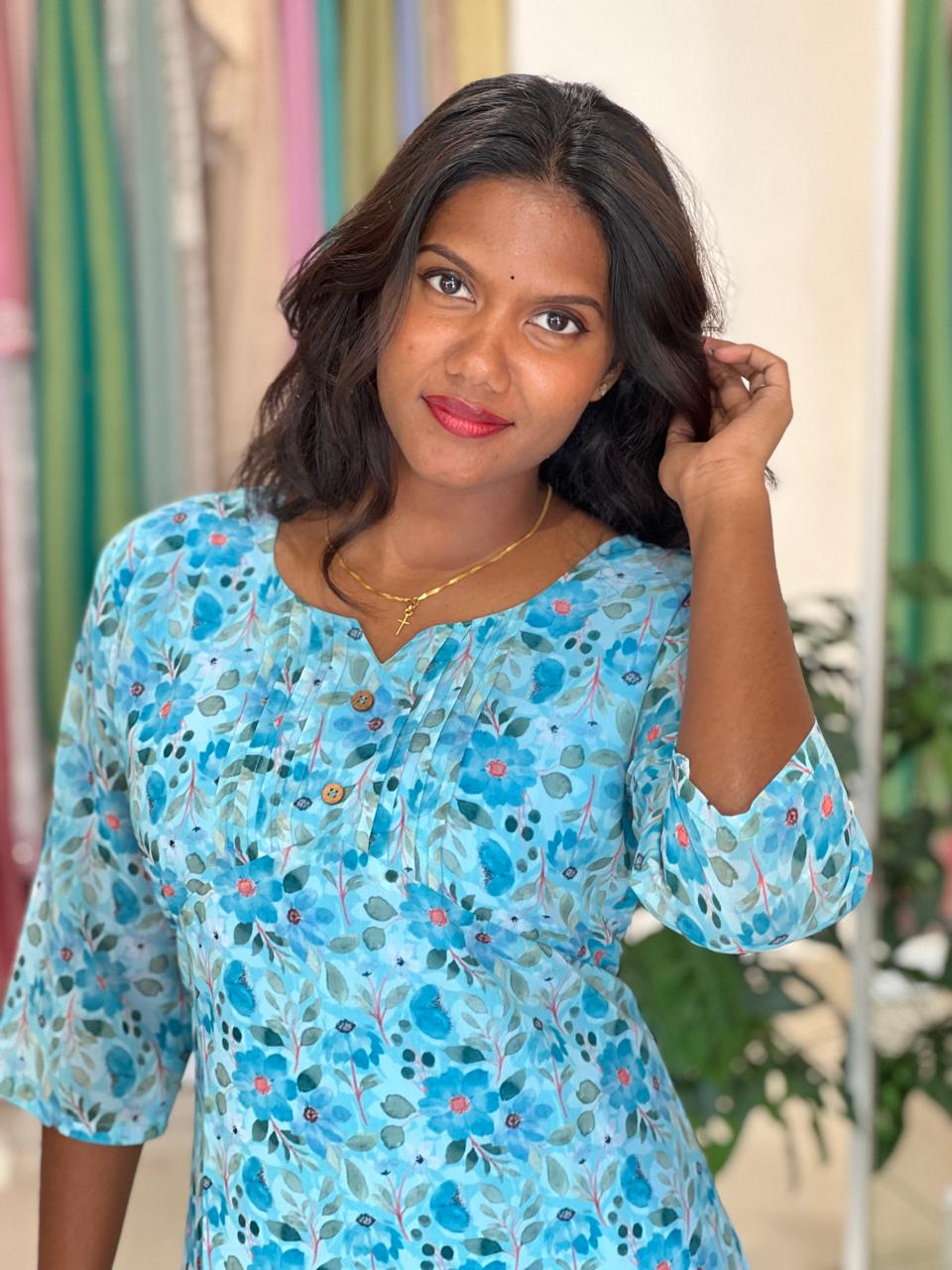 Floral Printed Georgette Kurta | RMLA311