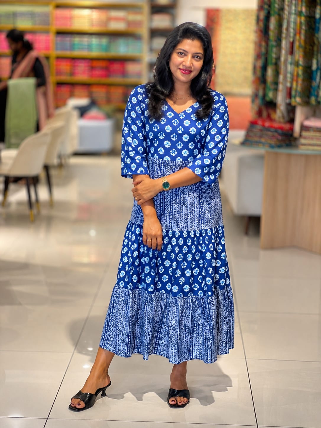 Floral Print Pattern Pure Cotton Kurta | OS465