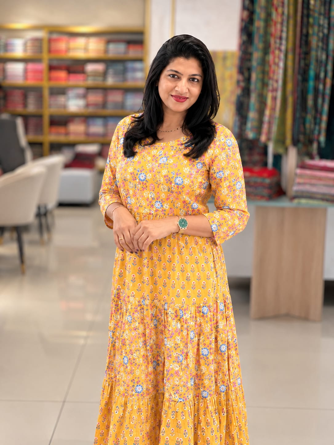 Floral Print Pattern Pure Cotton Kurta | OS464