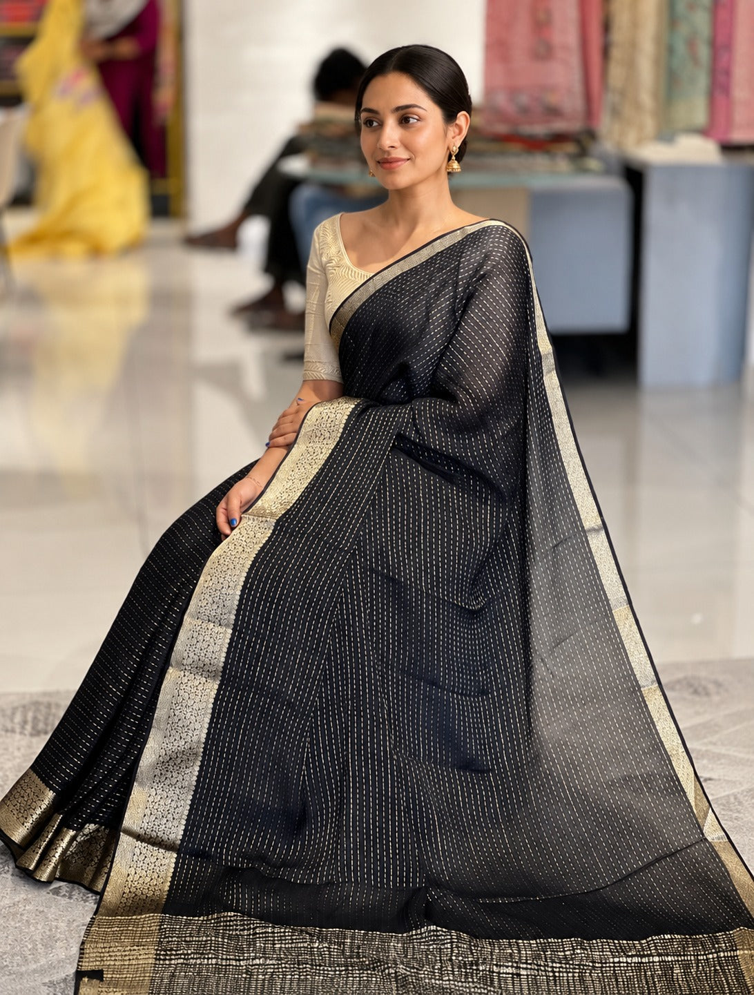 Zari Woven Hosa Silk Saree | HT126