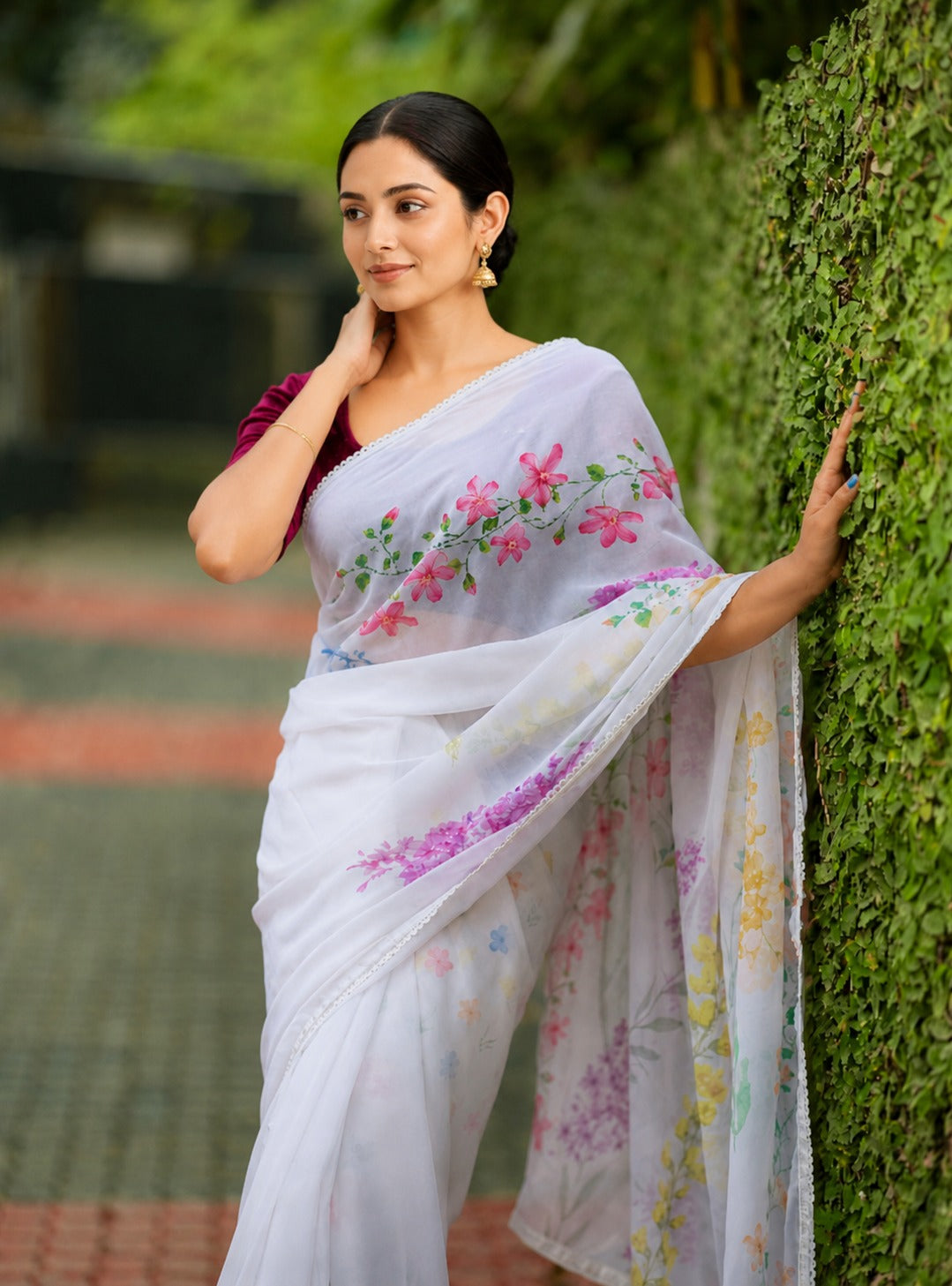 Digital Printed Georgette Saree | HT121