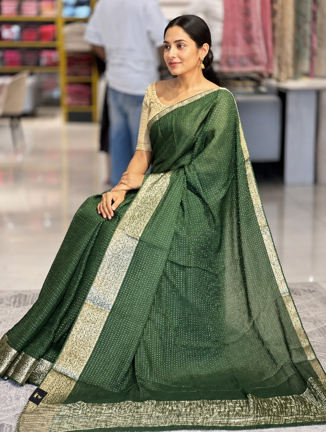 Zari Woven Hosa Silk Saree | HT123