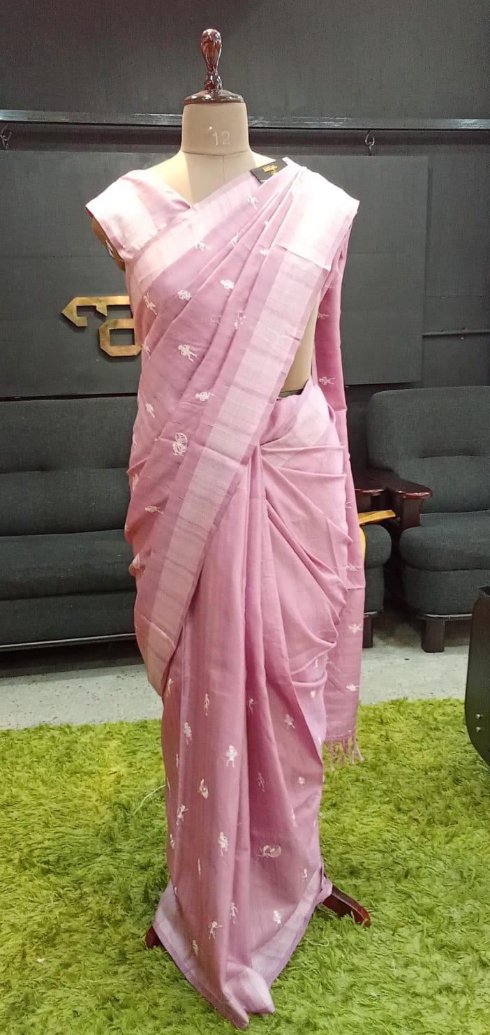 Warli printed Pattern Tussar Saree | SUN814