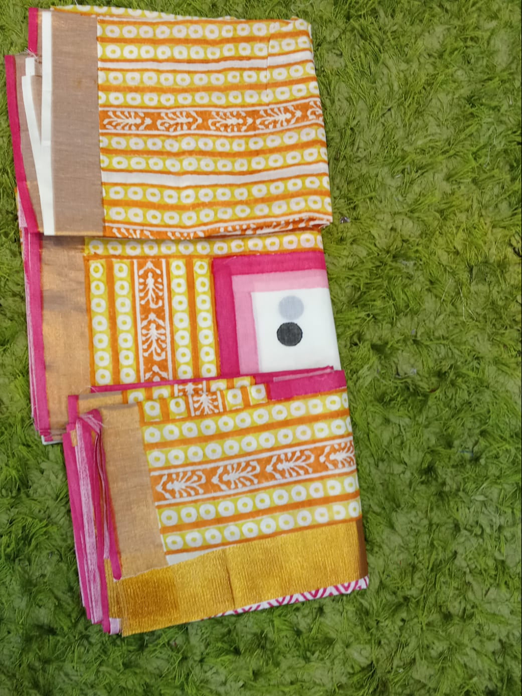 Block Printed Kerala Cotton Set Mundu | JSC306