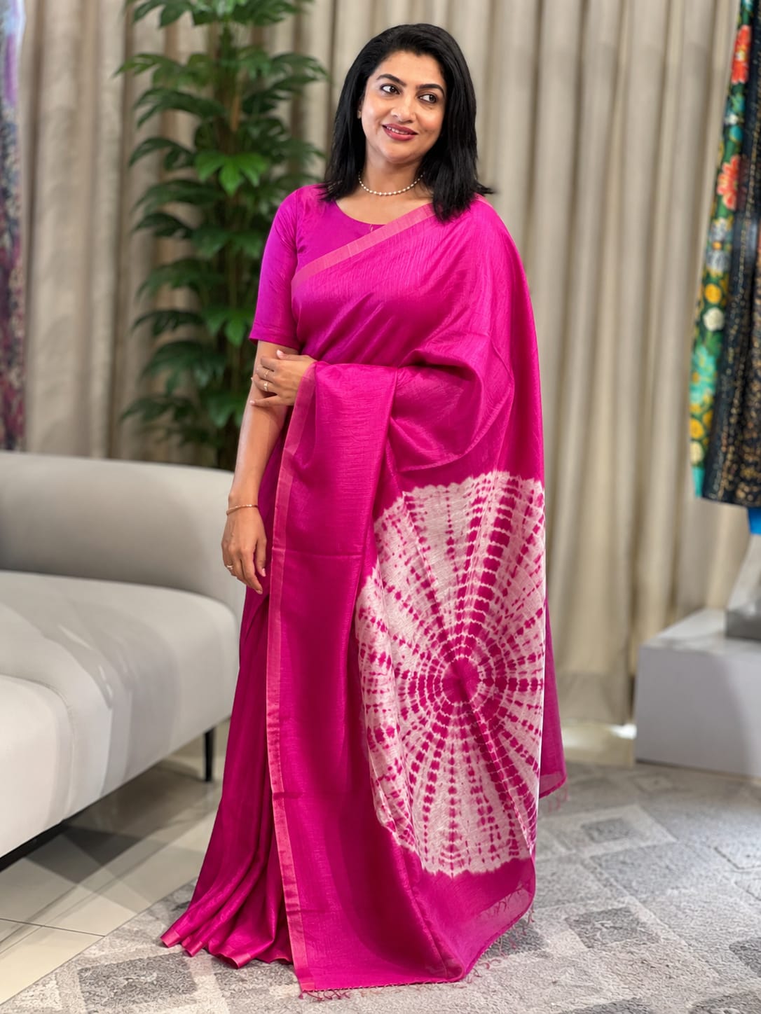 Hand Tie & Dye Detailed Geecha Tussar  Saree | RGD747