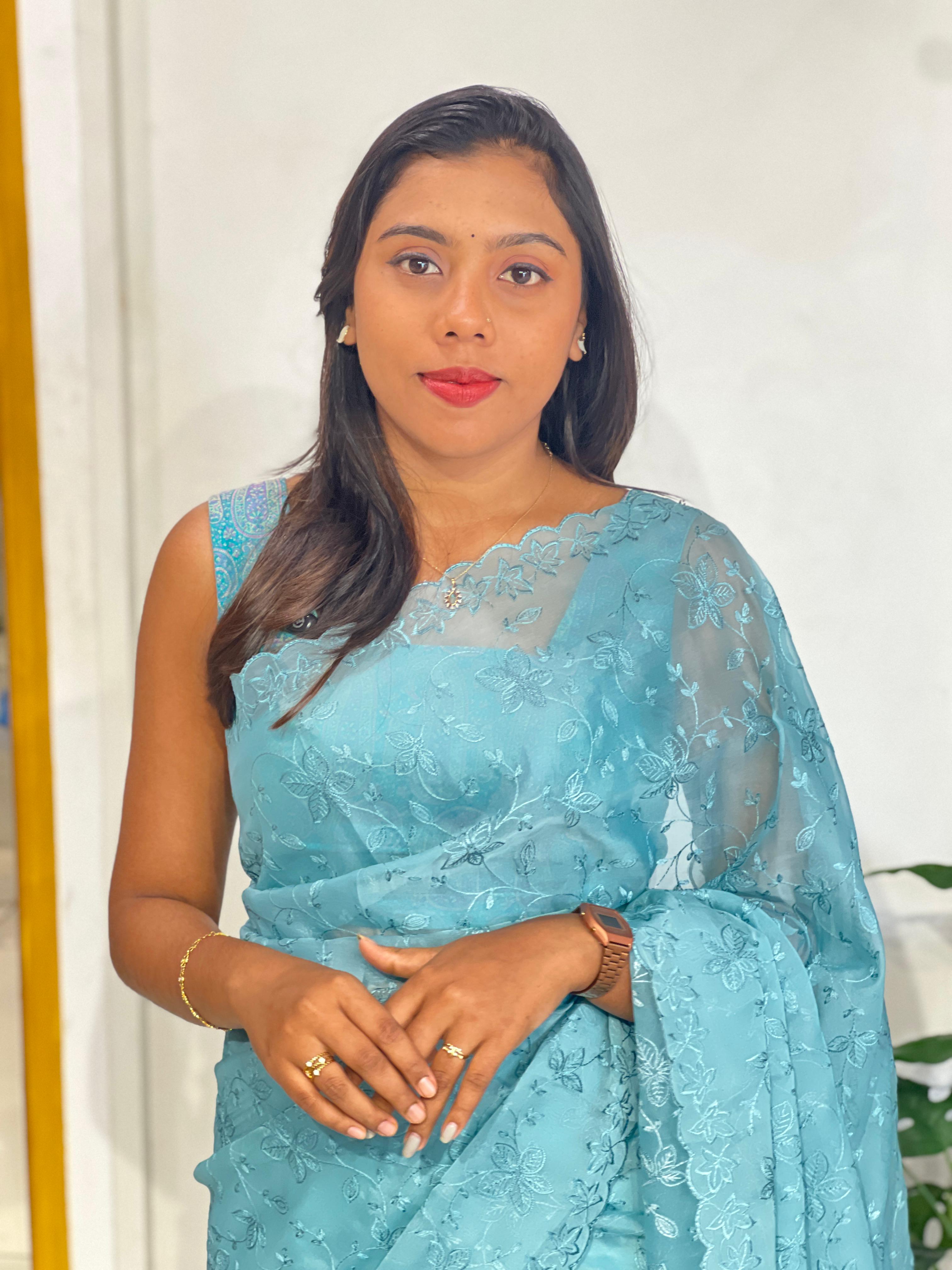 Embroidered Viscose Organza Saree | ZSS520