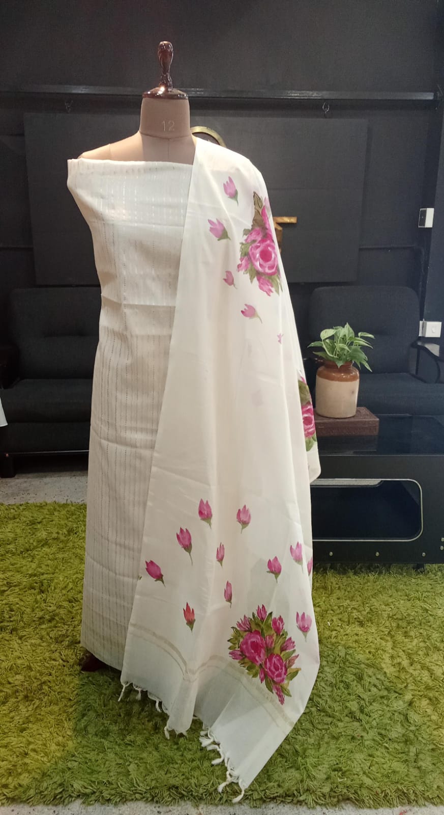 Stripe Pattern Chanderi Salwar Set | ET123