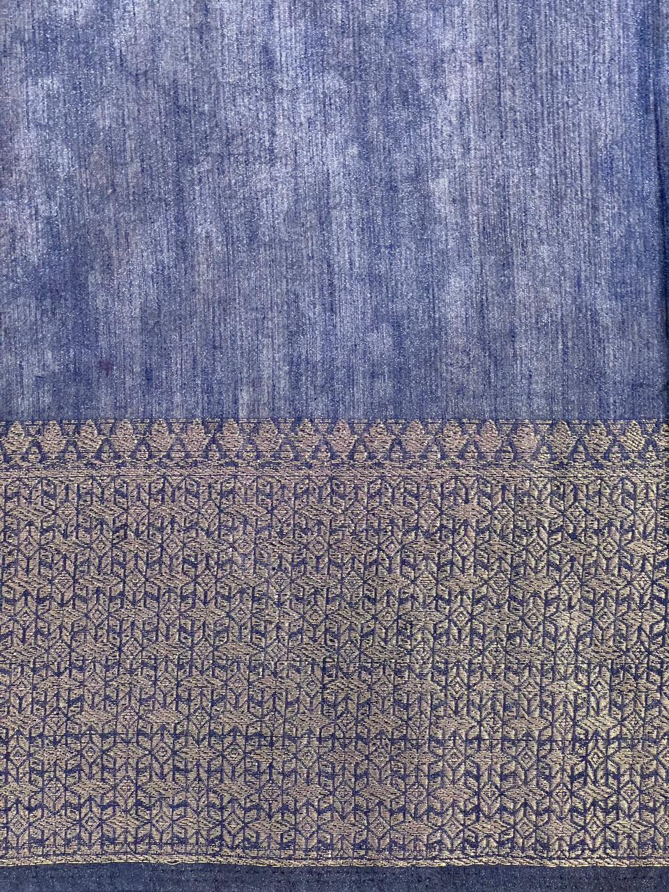 Golden Zari Weaved Border Pattern Cotton Silk Saree | ZSS330