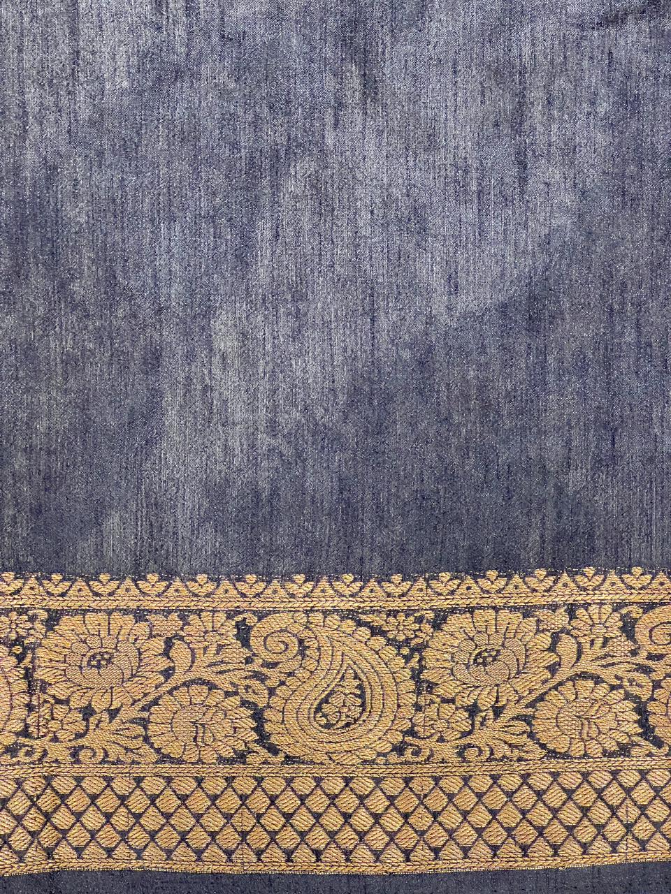 Golden Zari Weaved Border Pattern Cotton Silk Saree | ZSS347