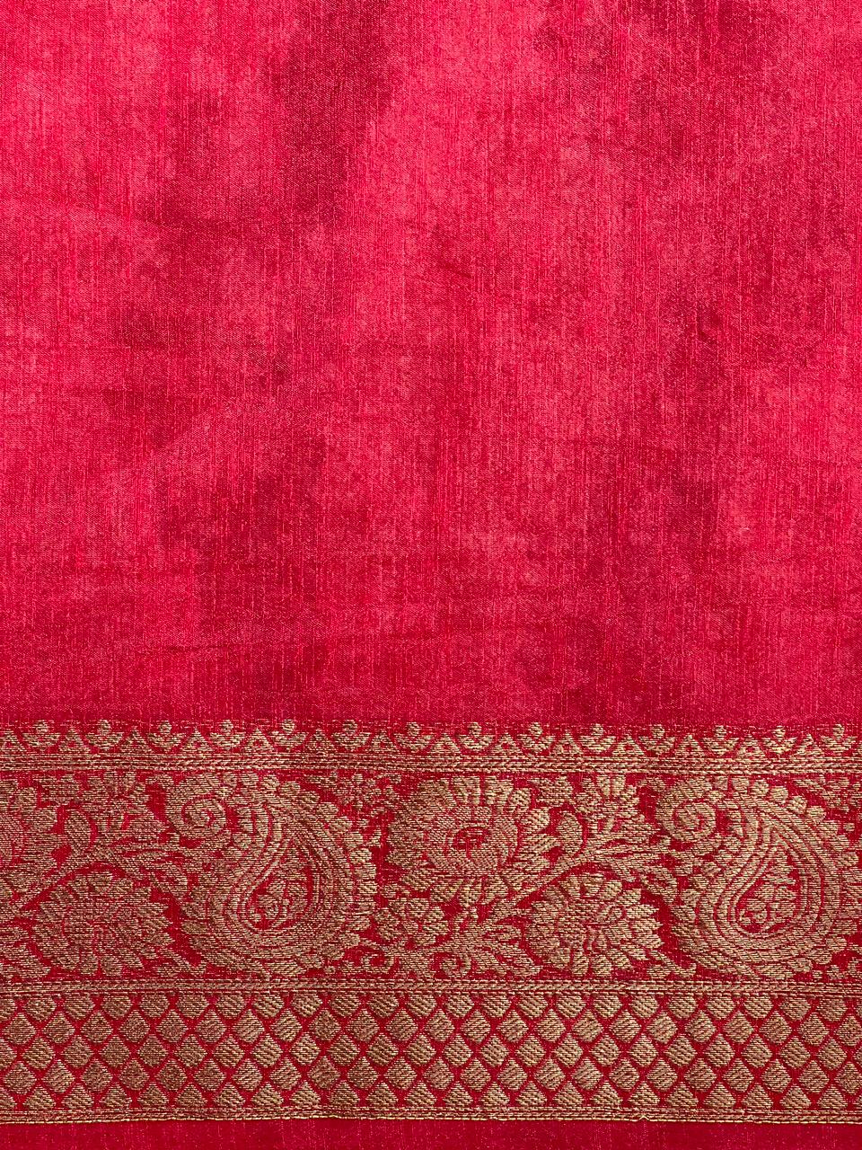 Golden Zari Weaved Border Pattern Cotton Silk Saree | ZSS337
