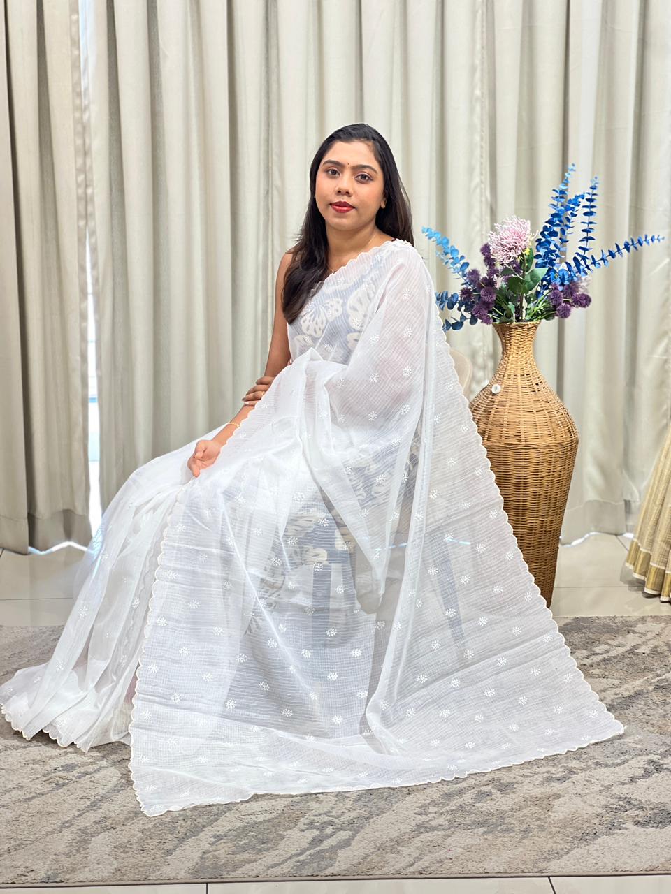 Embroidered Pattern Kota Saree | ZSS252