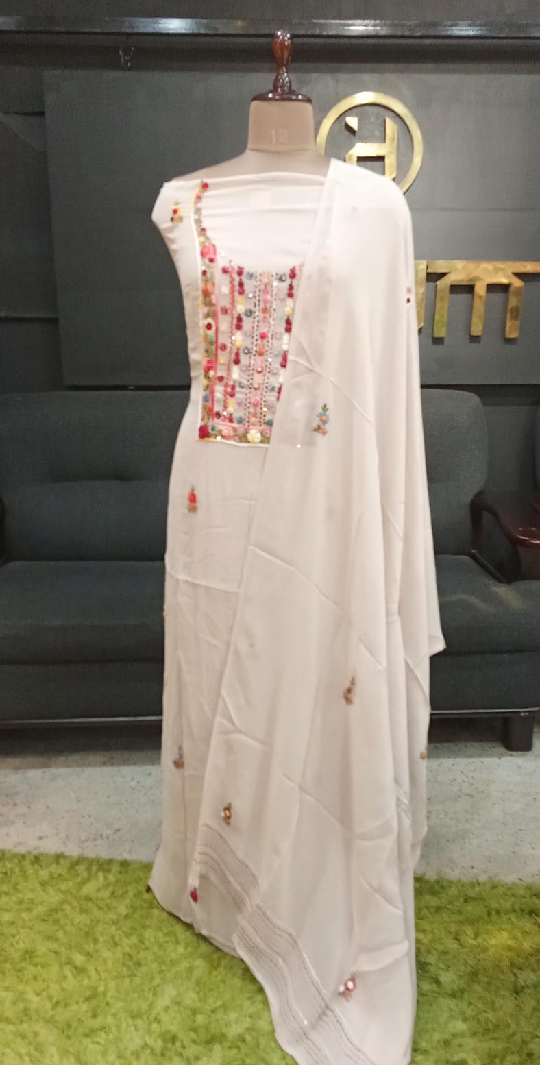 Floral Embroidered Georgette Salwar Set | JVR170