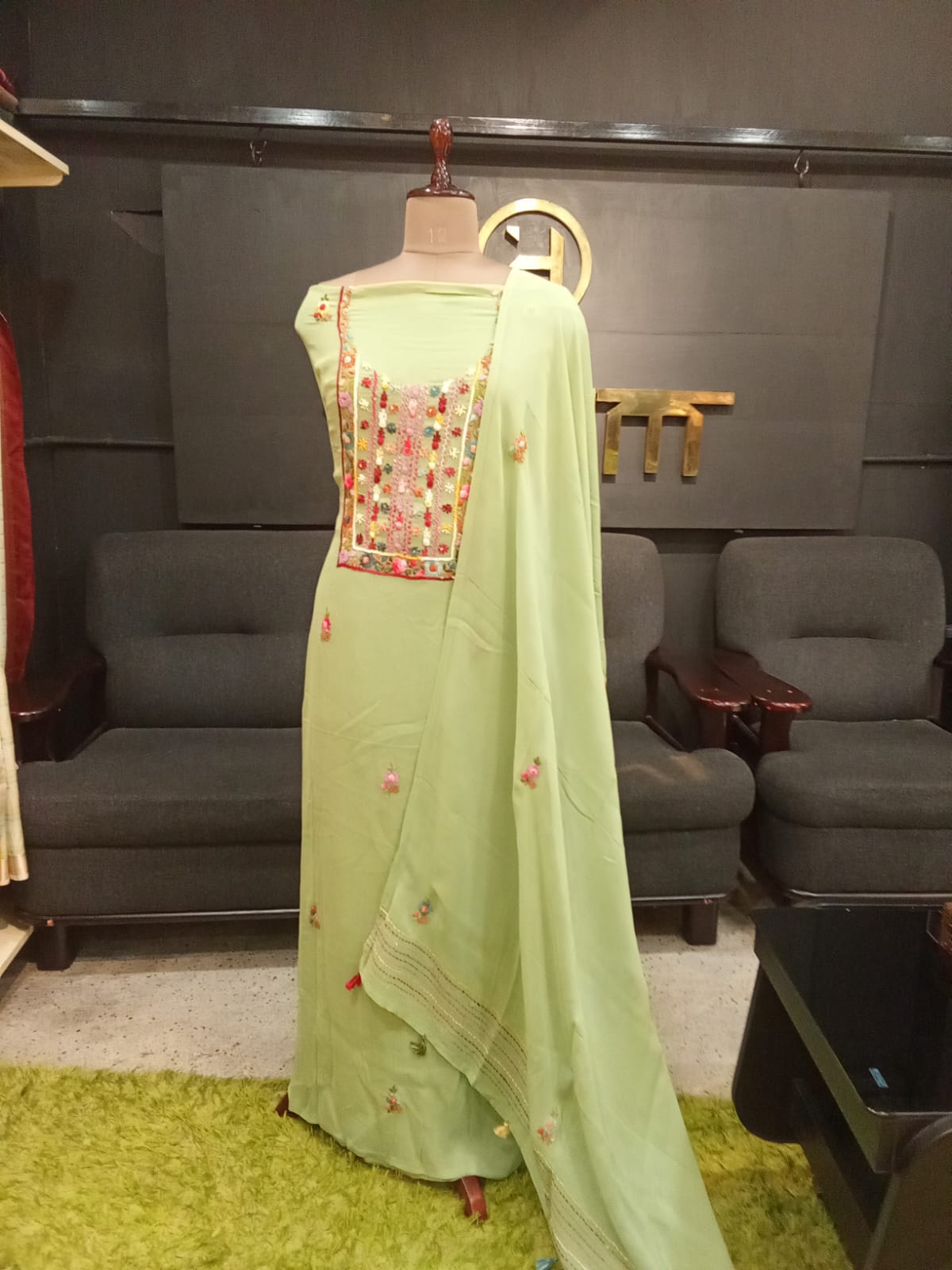 Floral Embroidered Georgette Salwar Set | JVR169
