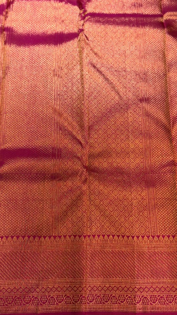 Copper & Golden Zari Woven Kanchipuram Saree | SME143
