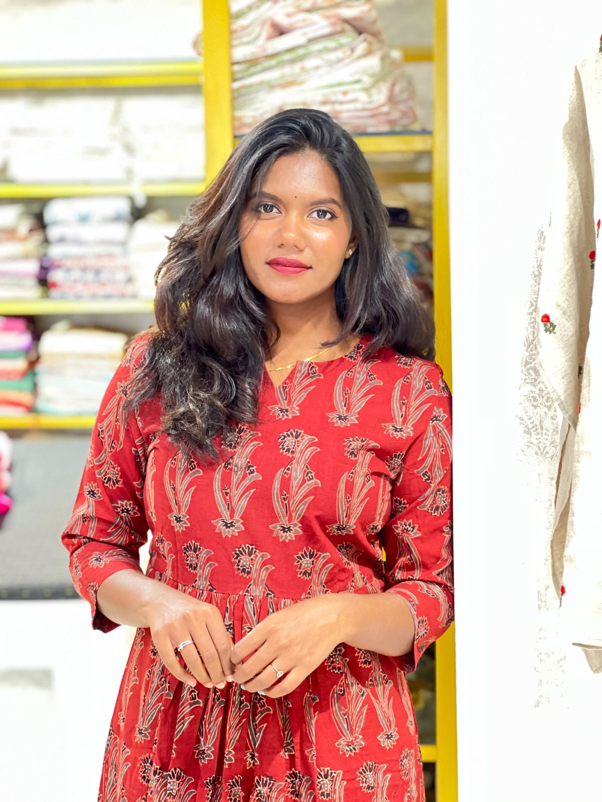 Floral Printed Pattern Cotton Kurta | DNT1180