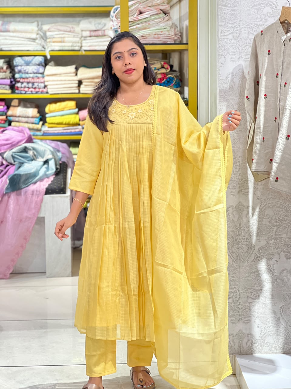 Handwork Detailed Silky Kota Kurta Set | SLM241