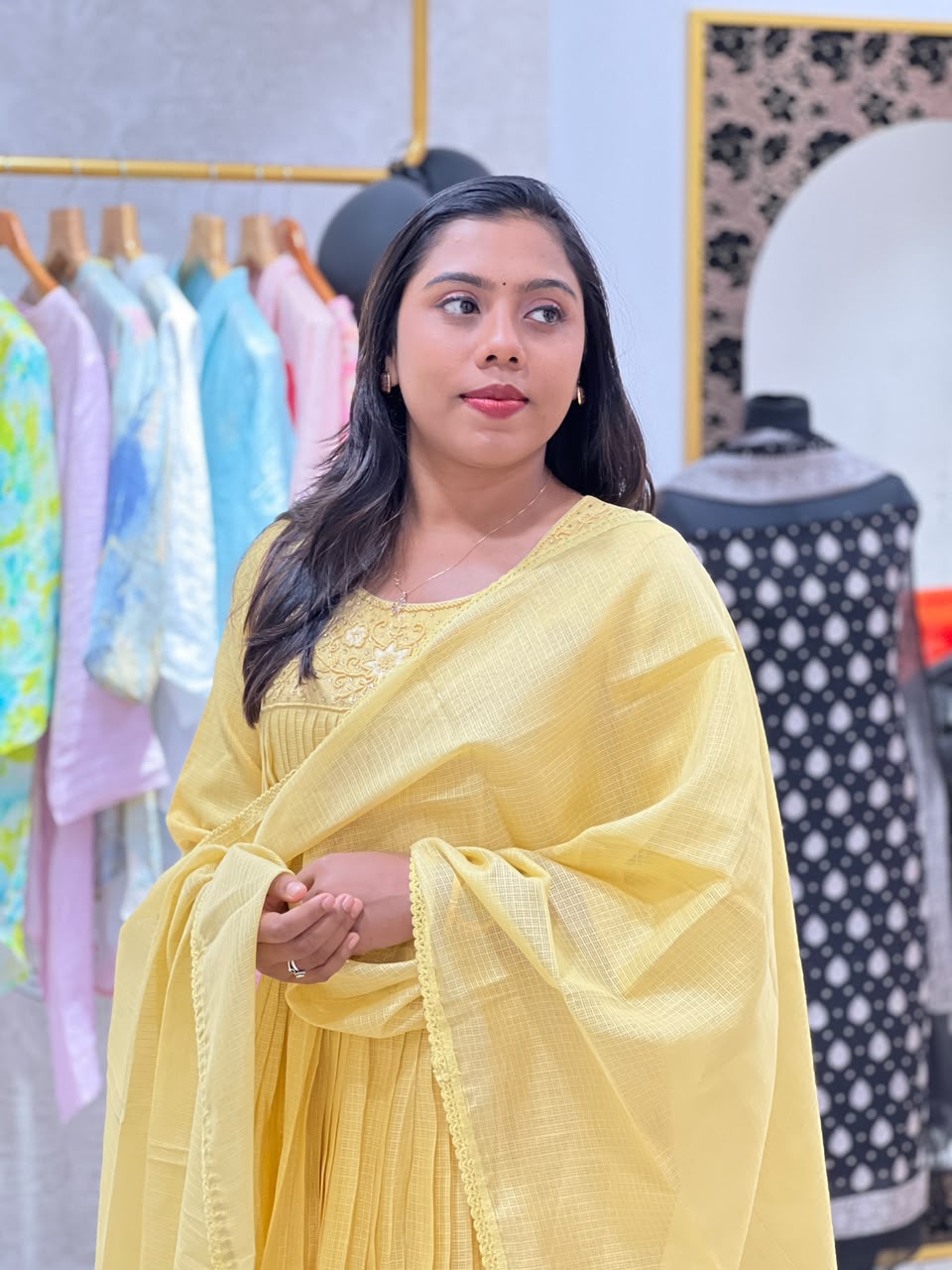 Handwork Detailed Silky Kota Kurta Set | SLM241