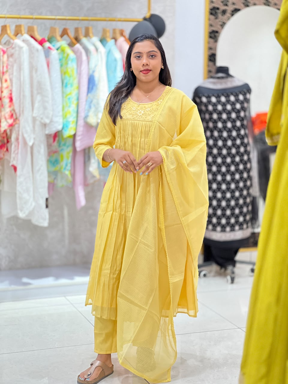 Handwork Detailed Silky Kota Kurta Set | SLM241
