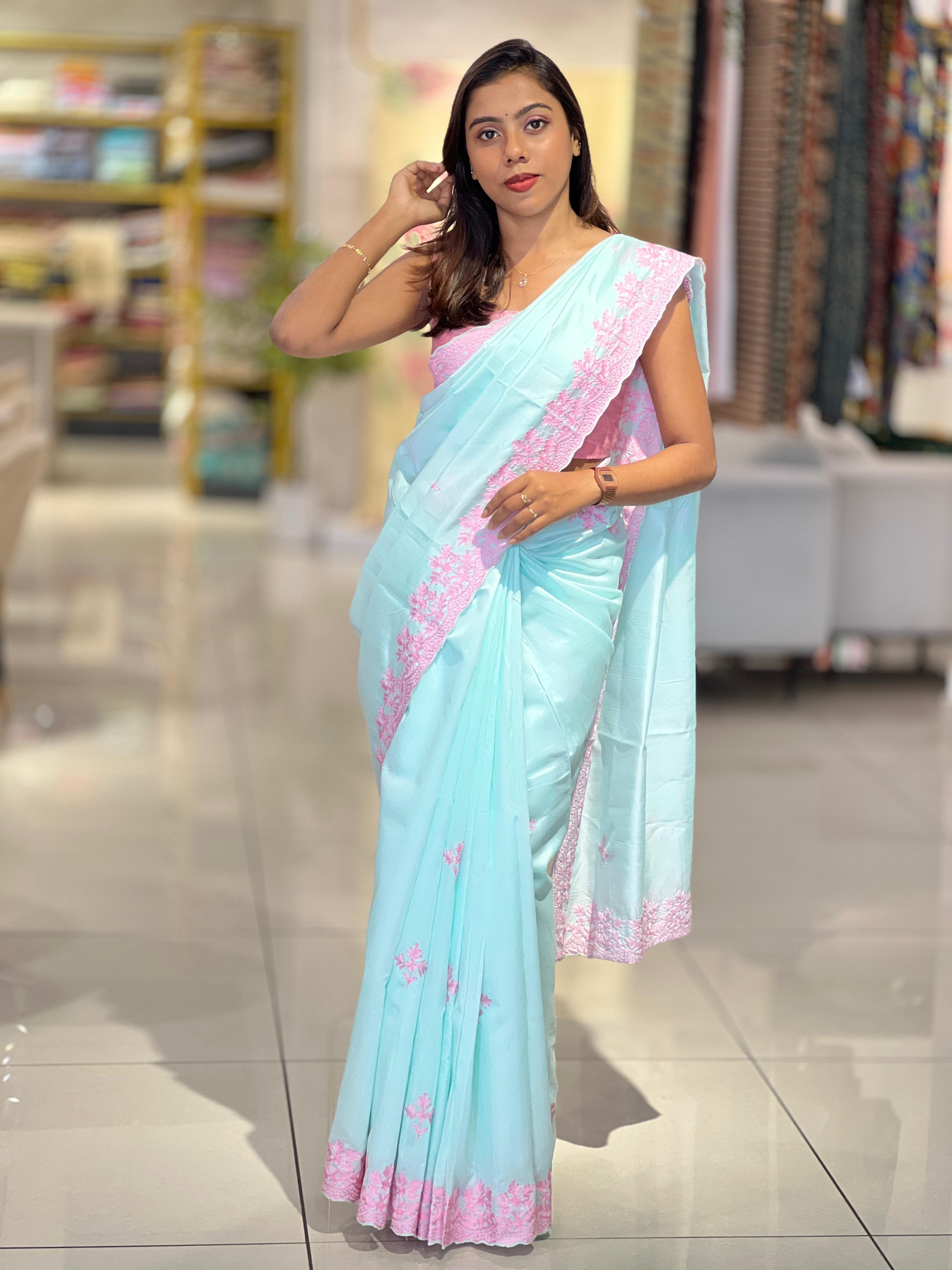 Embroidery Tussar Finish Saree | BLD892